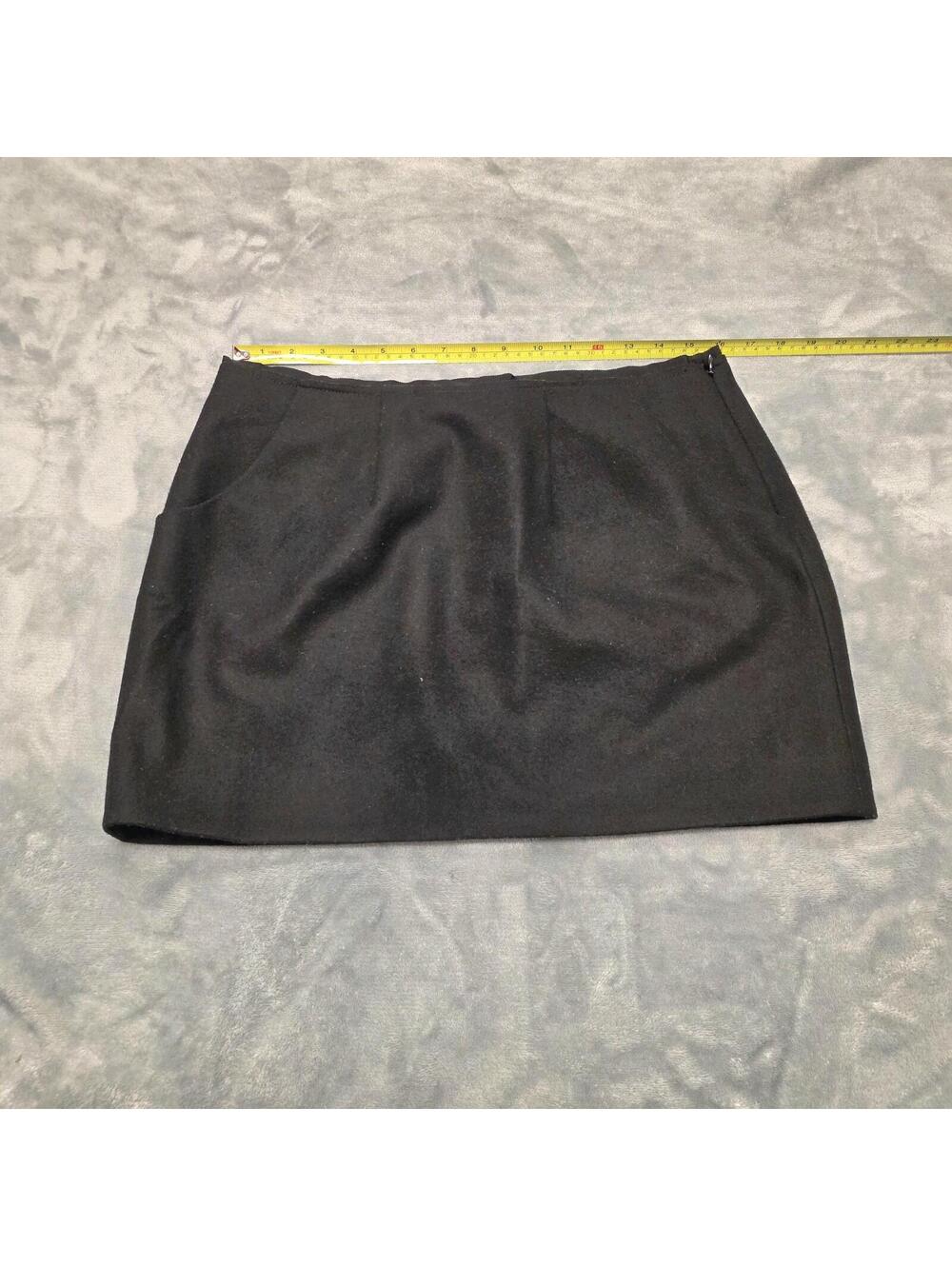 J. Crew Black Wool Blend Pleat Skirt Women sz 10